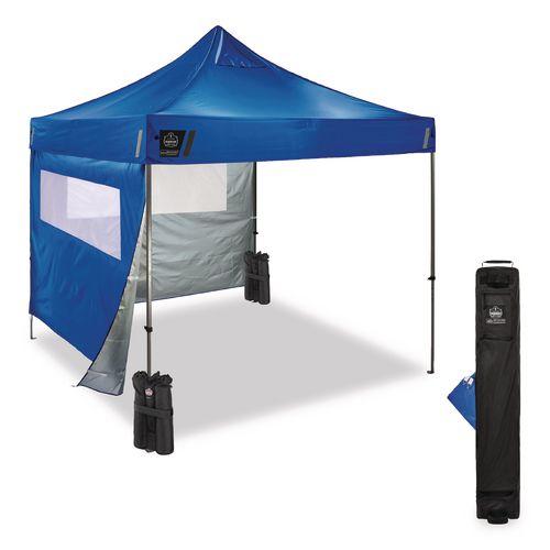 Picture of Shax 6052 Heavy-Duty Tent Kit + Mesh Windows, Single Skin, 10 ft x 10 ft, Polyester/Steel, Blue