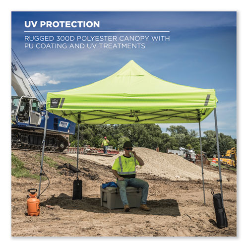 Picture of Shax 6052 Heavy-Duty Tent Kit + Mesh Windows, Single Skin, 10 ft x 10 ft, Polyester/Steel, Lime