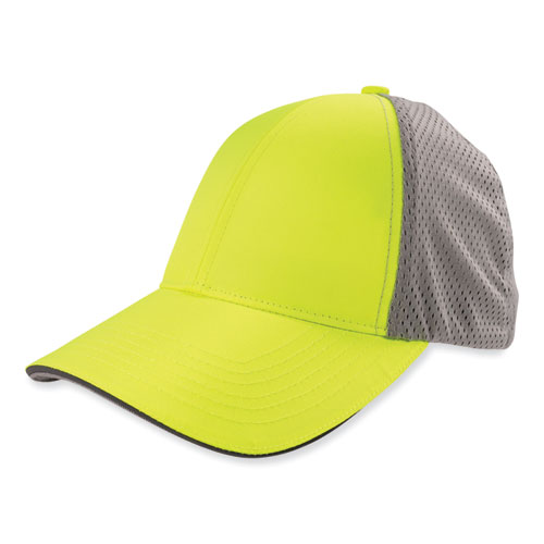 Picture of GloWear 8931 Reflective Stretch-Fit Hat, Cotton/Polyester, Large/X-Large, Hi-Vis Lime