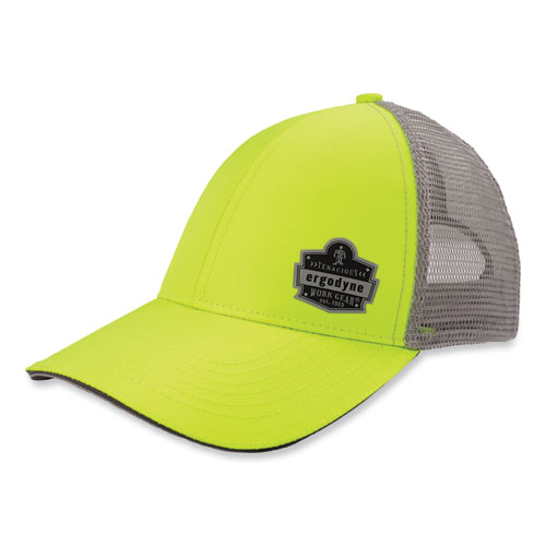 Picture of GloWear 8933 Reflective Snapback Hat, Cotton/Polyester, Ergodyne Logo, One Size Fits Most, Hi-Vis Lime