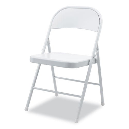 Picture of Armless Steel Folding Chair, Supports Up to 275 lb, Gray Seat, Gray Back, Gray Base, 4/Carton
