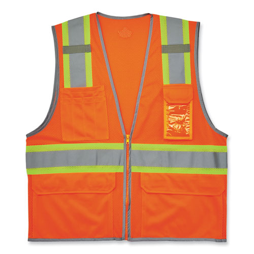 Picture of GloWear 8246Z-S Single Size Class 2 Two-Tone Mesh Vest, Polyester, Medium, Orange