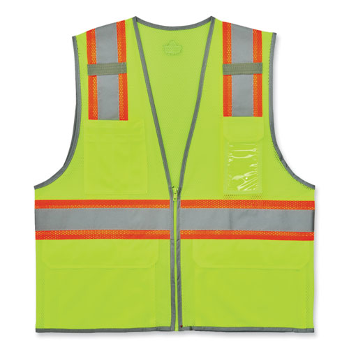 Picture of GloWear 8246Z-S Single Size Class 2 Two-Tone Mesh Vest, Polyester, 5X-Large, Lime