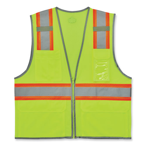 Picture of GloWear 8246Z-S Single Size Class 2 Two-Tone Mesh Vest, Polyester, X-Large, Lime