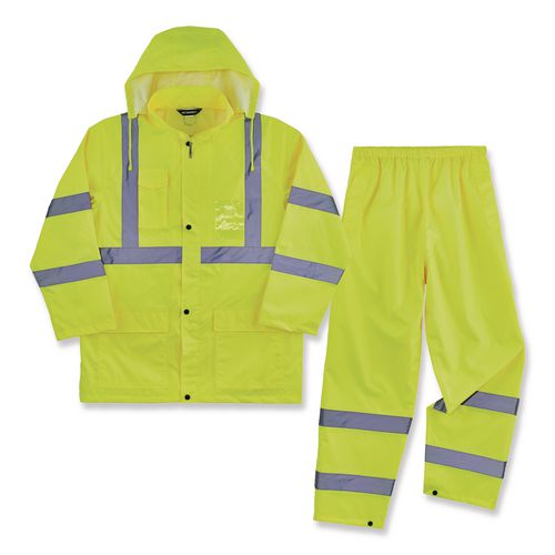 Picture of GloWear 8376K Lightweight HV Rain Suit, X-Large, Lime