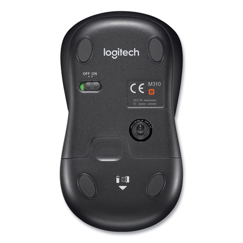 Picture of M310 Wireless Mouse, 2.4 GHz Frequency/30 ft Wireless Range, Left/Right Hand Use, Silver/Black