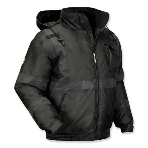 Picture of GloWear 8377EV Non-Certified Hi-Vis Quilted Bomber Jacket, Black, X-Large