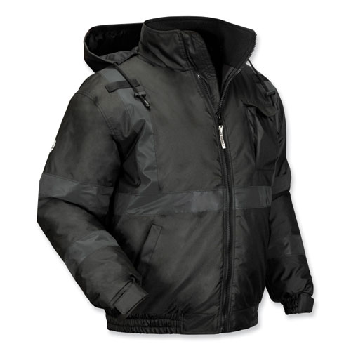 Picture of GloWear 8377EV Non-Certified Hi-Vis Quilted Bomber Jacket, Black, Large