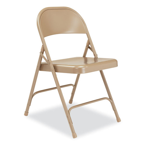 Picture of 50 Series All-Steel Folding Chair, Supports Up to 500 lb, 16.75" Seat Height, Beige Seat, Beige Back, Beige Base, 4/Carton