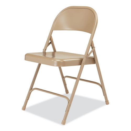 Picture of 50 Series All-Steel Folding Chair, Supports Up to 500 lb, 16.75" Seat Height, Beige Seat, Beige Back, Beige Base, 4/Carton