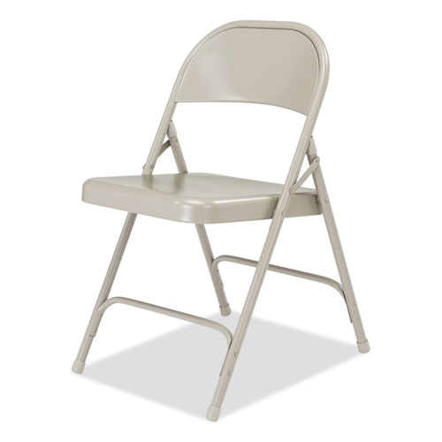 Picture of 50 Series All-Steel Folding Chair, Supports Up to 500 lb, 16.75" Seat Height, Gray Seat, Gray Back, Gray Base, 4/Carton