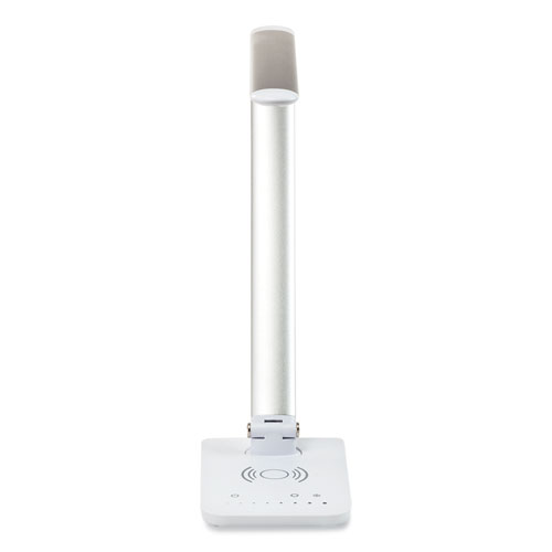 Picture of Vamp LED Wireless Charging Lamp, Multi-pivot Neck, 16.75" High, Silver