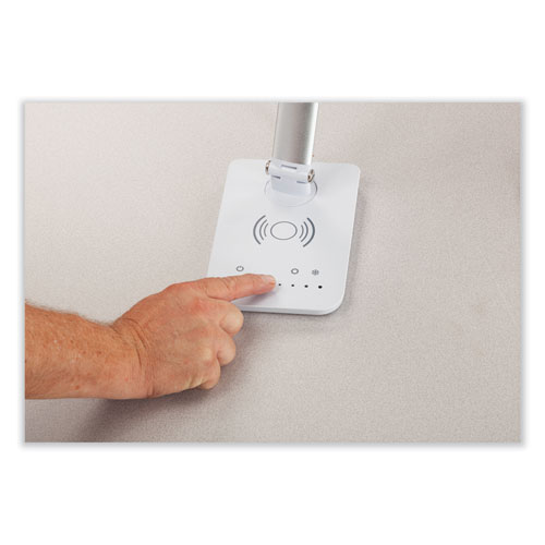 Picture of Vamp LED Wireless Charging Lamp, Multi-pivot Neck, 16.75" High, Silver