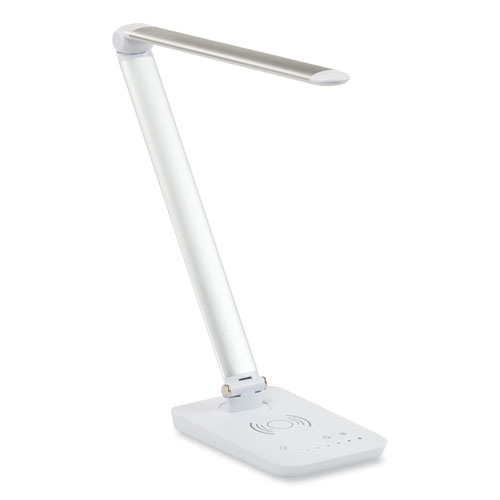 Picture of Vamp LED Wireless Charging Lamp, Multi-pivot Neck, 16.75" High, Silver