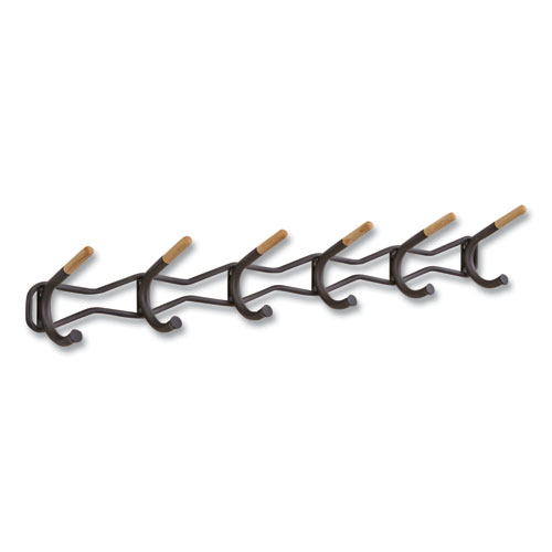 Picture of Family Coat Wall Rack, 6 Hook, 42.75w x 5.25d x 7.25h, Black