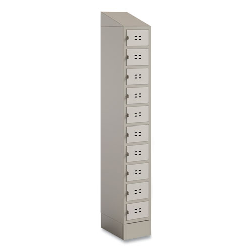 Picture of Single Sloped Metal Locker Hood Addition, 12w x 18d x 6h, Tan