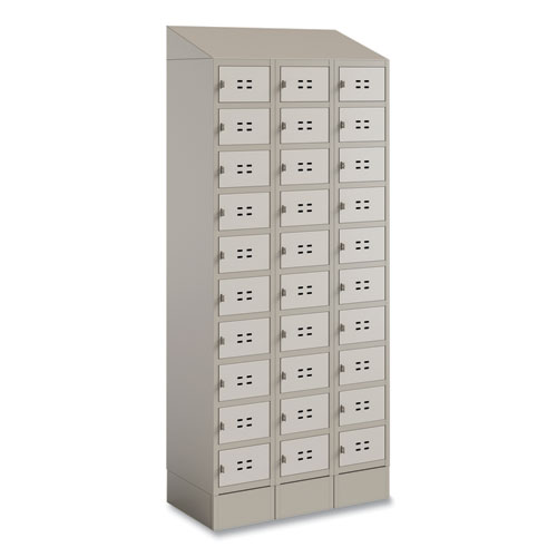 Picture of Triple Continuous Metal Locker Base Addition, 35w x 16d x 5.75h, Tan