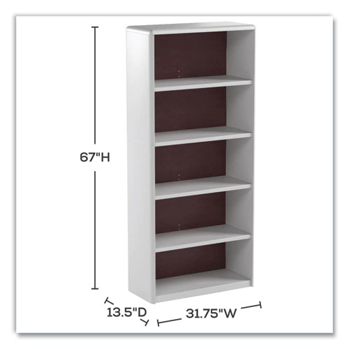 Picture of ValueMate Economy Bookcase, Five-Shelf, 31.75w x 13.5d x 67h, Gray