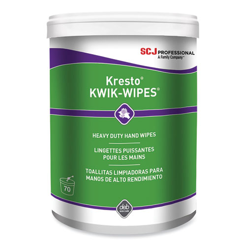 Picture of Kresto KWIK-WIPES, Cloth, 1-Ply, 7.9 x 5.7, Citrus, White, 70/Pack, 6 Packs/Carton