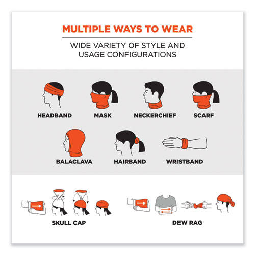 Picture of Chill-Its 6485 Multi-Band, Polyester, One Size Fits Most, Red Buffalo Plaid