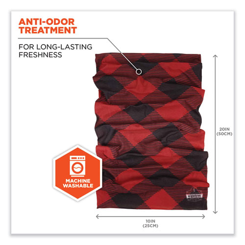 Picture of Chill-Its 6485 Multi-Band, Polyester, One Size Fits Most, Red Buffalo Plaid