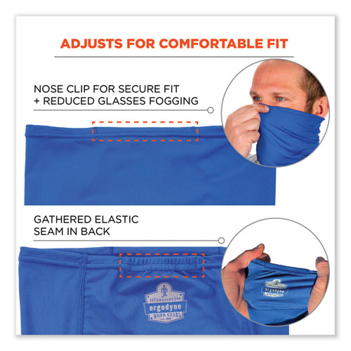 Picture of Chill-Its 6482 Cooling Neck Gaiter Bandana Pocket Kit, Polyester/Spandex, Small/Medium, Blue