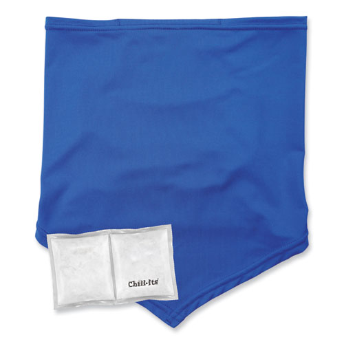 Picture of Chill-Its 6482 Cooling Neck Gaiter Bandana Pocket Kit, Polyester/Spandex, Small/Medium, Blue