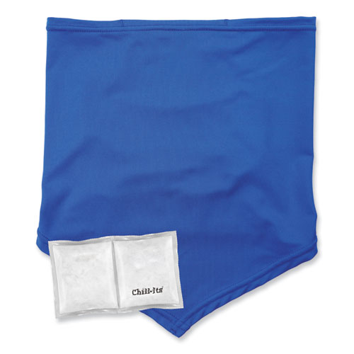 Picture of Chill-Its 6482 Cooling Neck Gaiter Bandana Pocket Kit, Polyester/Spandex, Large/X-Large, Blue