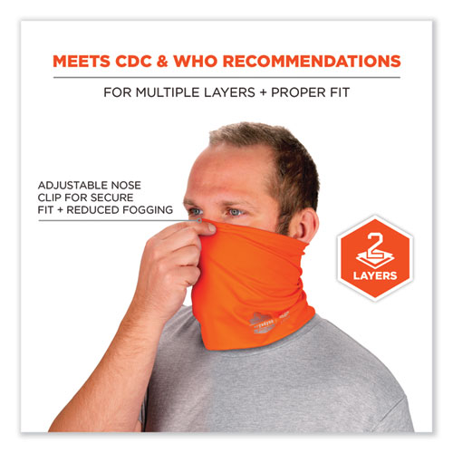 Picture of Chill-Its 6489 2-Layer Cooling Performance Knit Multi-Band, Polyester/Spandex, Small/Medium, Hi-Vis Orange