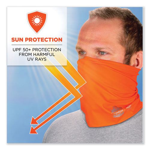 Picture of Chill-Its 6489 2-Layer Cooling Performance Knit Multi-Band, Polyester/Spandex, Small/Medium, Hi-Vis Orange