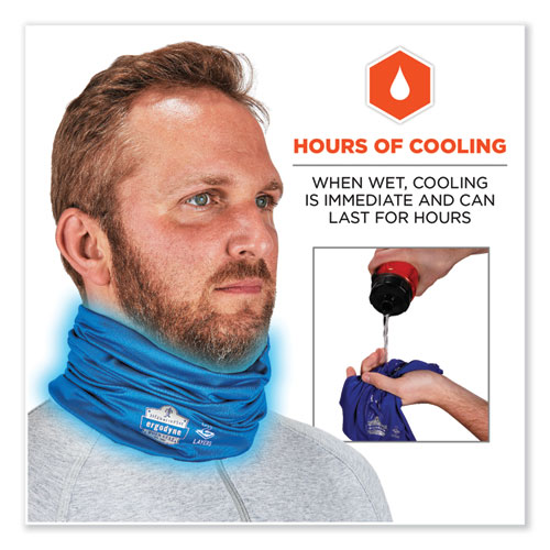 Picture of Chill-Its 6489 2-Layer Cooling Performance Knit Multi-Band, Polyester/Spandex, Small/Medium, Blue