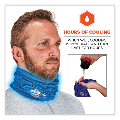 Picture of Chill-Its 6489 2-Layer Cooling Performance Knit Multi-Band, Polyester/Spandex, 2X-Large/3X-Large, Blue