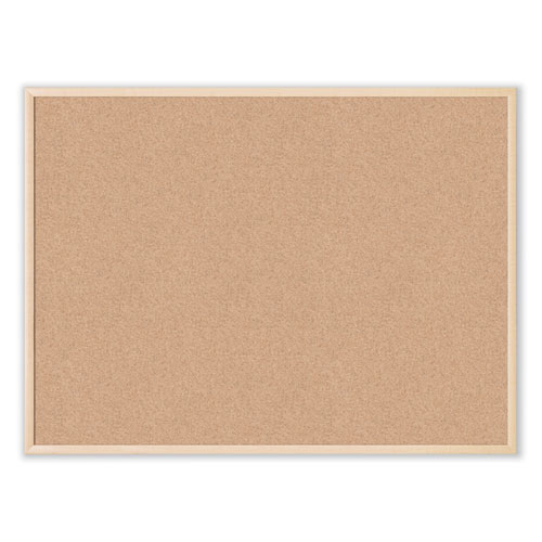 Picture of Cork Bulletin Board, 47 x 35, Tan Surface, Birch Wood Frame