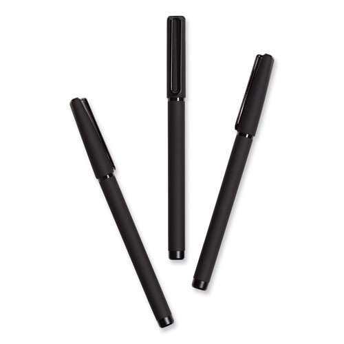 Picture of Catalina Soft Touch Porous Point Pen, Stick, Fine 0.7 mm, Black Ink, Black Barrel, Dozen