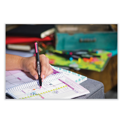 Picture of Zebrite Eco Double-Ended Highlighter, Assorted Ink Colors, Medium-Chisel/Fine-Bullet Tips, Assorted Barrel Colors, 5/Set