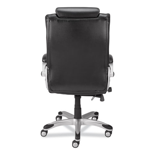 Picture of Alera Maurits Highback Chair, Supports Up to 275 lb, Black Seat/Back, Chrome Base