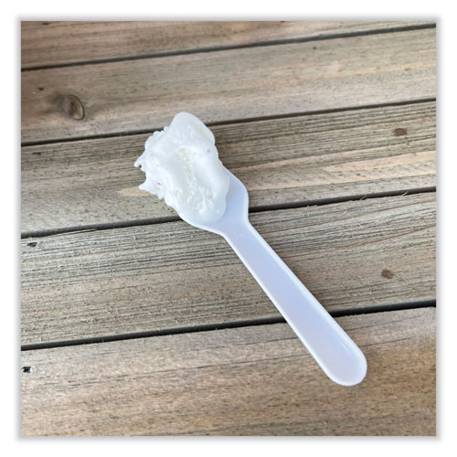 Picture of Heavyweight Polypropylene Cutlery, Tasting Spoon, White, 3,000/Carton