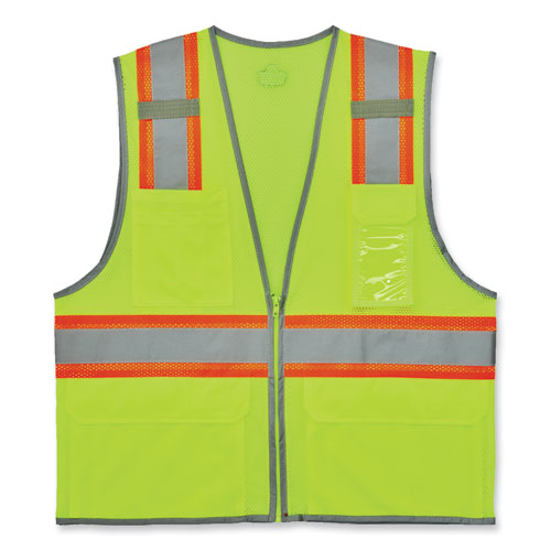 Picture of GloWear 8246Z-S Single Size Class 2 Two-Tone Mesh Vest, Polyester, 2X-Large, Lime