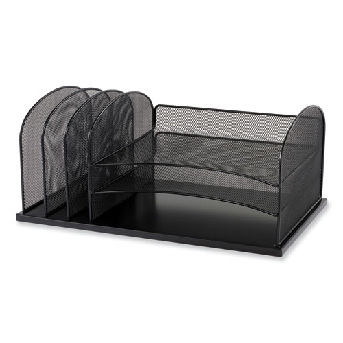 Picture of Onyx Desk Organizer with Three Horizontal and Three Upright Sections, Letter Size Files, 19.25 x11.5 x 8.25, Blue