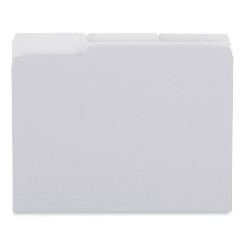 Picture of Top Tab File Folders, 1/3-Cut Tabs: Assorted, Letter Size, 0.75" Expansion, Gray, 100/Box