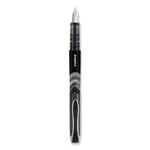 Picture of Fountain Pen, Fine 0.6 mm, Black Ink, Black/Gray Barrel, 12/Pack