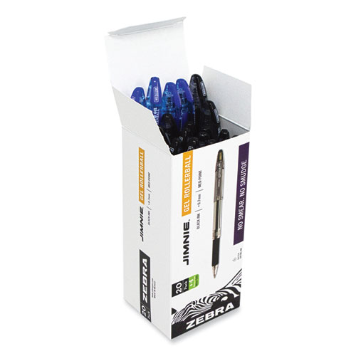 Picture of Jimnie Gel Pen Value Pack, Stick, Medium 0.7 mm, Black Ink, Clear/Black Barrel, 24/Box