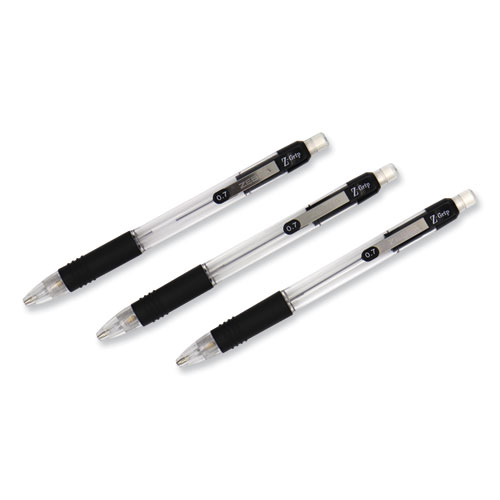 Picture of Z-Grip Mechanical Pencil, 0.7 mm, HB (#2), Black Lead, Clear/Black Barrel, 24/Pack