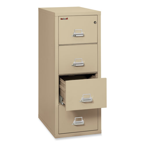 Picture of Insulated Vertical File, 1-Hour Fire Protection, 4 Legal-Size File Drawers, Parchment, 20.81" x 31.56" x 52.75"