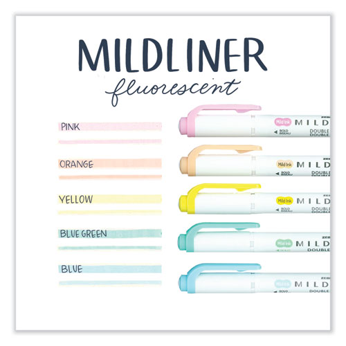 Picture of Mildliner Double Ended Highlighter, Assorted Ink Colors, Bold-Chisel/Fine-Bullet Tips, Assorted Barrel Colors, 5/Pack