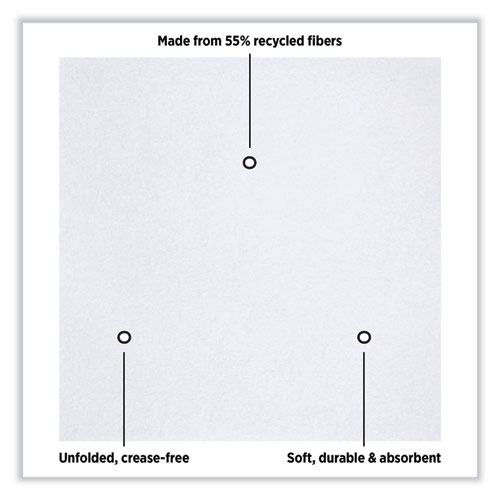 Picture of Linen-Like Natural Flat Pack Napkin, Ultraply, 16" x 16", White, 1,200/Carton