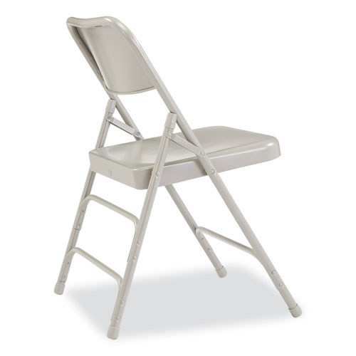 Picture of 300 Series Deluxe All-Steel Triple Brace Folding Chair, Supports Up to 480 lb, 17.25" Seat Height, Gray, 4/Carton