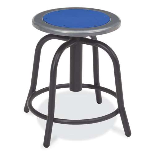 Picture of 6800 Series Height Adjustable Metal Seat Stool, Supports Up to 300 lb, 18" to 24" Seat Height, Persian Blue Seat/Black Base