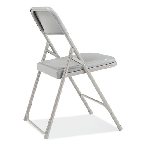 Picture of 800 Series Premium Plastic Folding Chair, Supports Up to 500 lb, 18" Seat Height, Gray Seat, Gray Back, Gray Base, 4/Carton