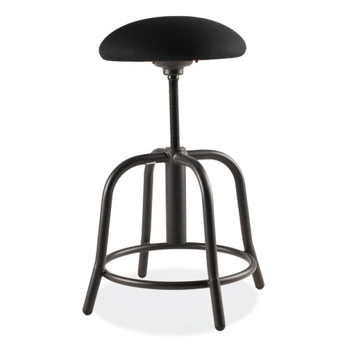 Picture of 6800 Series Height Adjustable Fabric Seat Swivel Stool, Supports Up to 300 lb, 18" to 25" Seat Height, Black Seat/Base